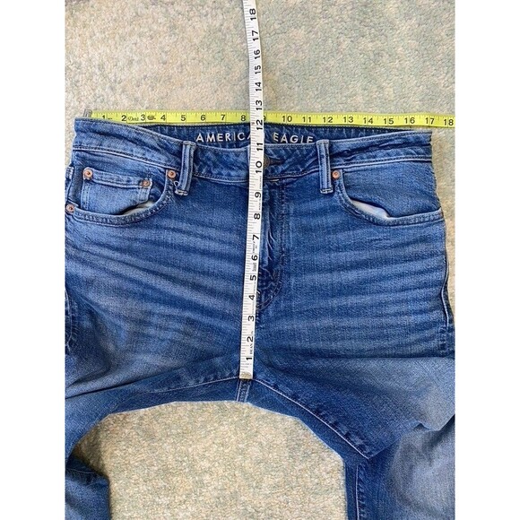 American Eagle Jeans Mens 33x32 Blue Slim Straight Next Level Flex Stretch Denim - Picture 4 of 7